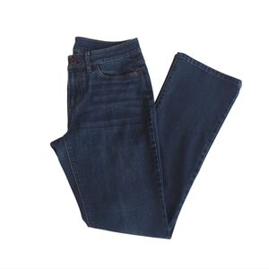 J. Jill Distressed Stretch Authentic Fit Slim Bootcut Denim Jeans 6 Blue Pockets